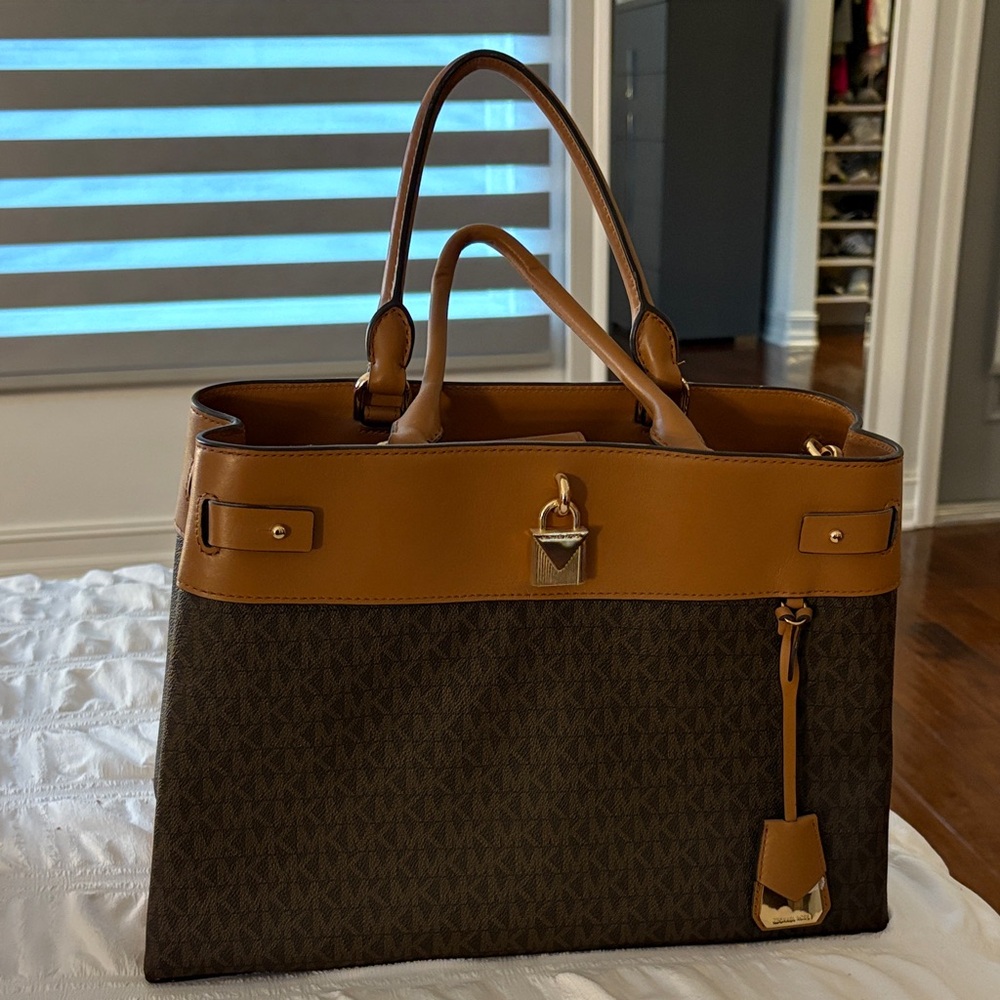 Michael Kors Brown and Tan Crossbody Bag